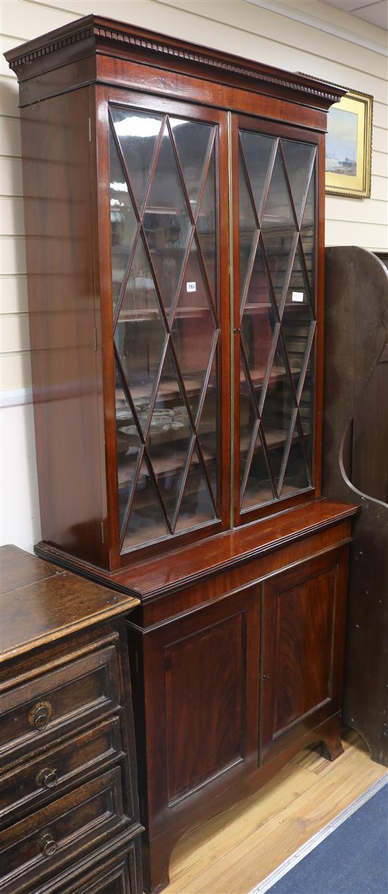 An Edwardian mahogany bookcase W.95cm